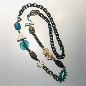 Eclectic vintage necklace‎ with chunky chain